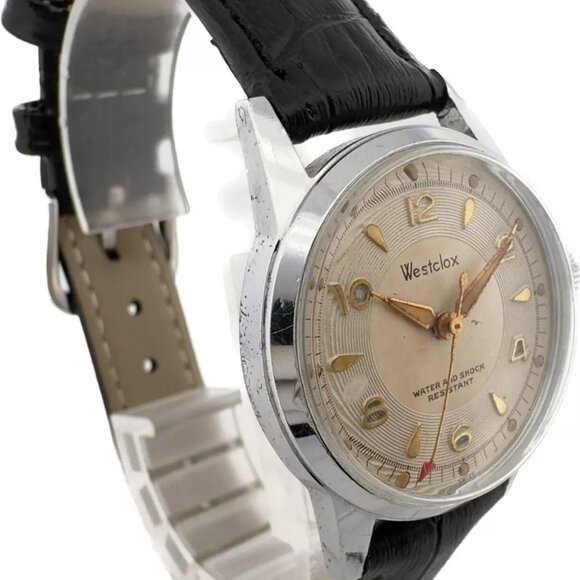 Vintage Westclox Men's Mechanical Wristwatch EB 1495 Swiss Made w Bullseye Style - Picture 10 of 10